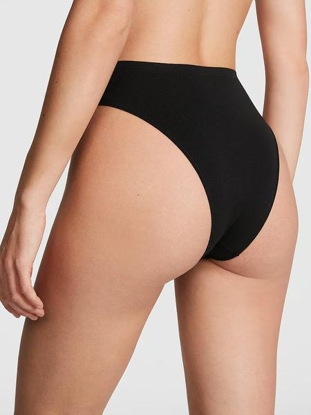 Трусики-бразилиана женские с высокой посадкой PINK Victoria's Secret Seamless Brazilian Panty черные 0bj-ic9-hve фото