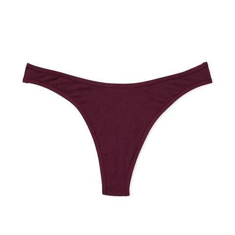 Трусики-стринги женские хлопковые Victoria's Secret Stretch Cotton High-Leg Scoop Thong Panty бордовые ovu-d2r-mo0 фото