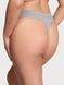 Трусики-стринги женские хлопковые с логотипом Victoria's Secret Logo Cotton Thong Panty серые k0u-ycf-hsu фото 2
