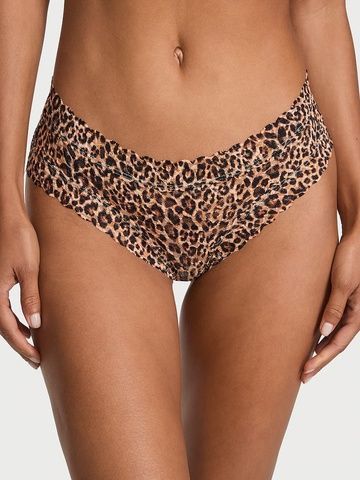Трусики-чики женские кружевные Victoria's Secret Lace- Cheeky Panty коричневые  9c8-mfi-il2 фото