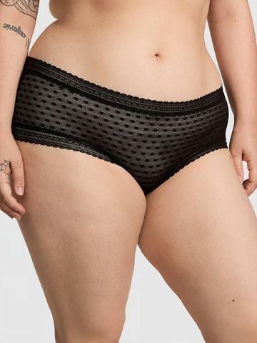 Трусики-чики женские кружевные PINK Victorias Secret Wink Cheeky Panty черные cqt-px4-hdr фото