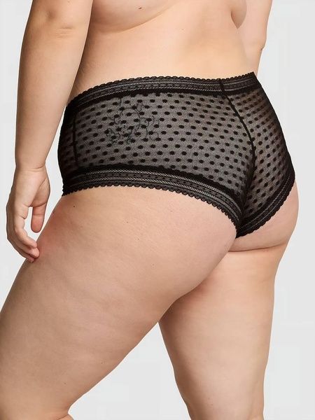 Трусики-чики женские кружевные PINK Victorias Secret Wink Cheeky Panty черные cqt-px4-hdr фото