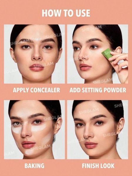 Пудра матуюча подвійна Sheglam Insta-ready Face & Under Eye Setting Powder Duo-Bisque a20-2c8 фото