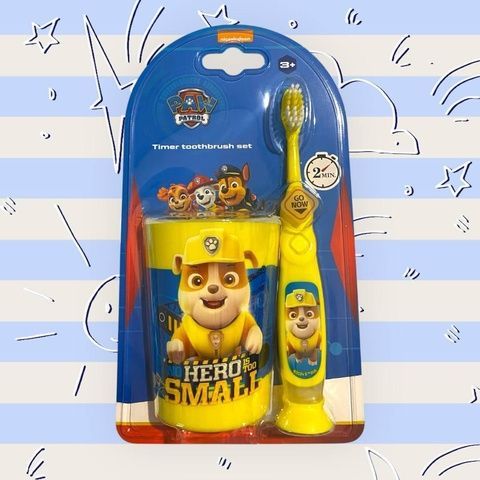 Набор для детей (стаканчик+щетка с таймером) Timer Toothbrush Set Paw Patrol ЖЕЛТЫЙ 158-aa8 фото