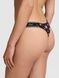 Трусики-стринги женские хлопковые PINK Victoria's Secret Logo Cotton High-Leg Thong черные ql6-0e2-qct фото 2