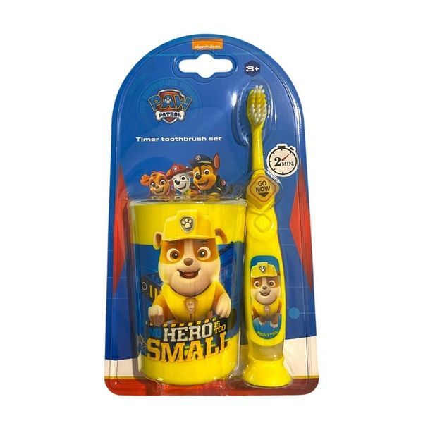 Набор для детей (стаканчик+щетка с таймером) Timer Toothbrush Set Paw Patrol ЖЕЛТЫЙ 158-aa8 фото