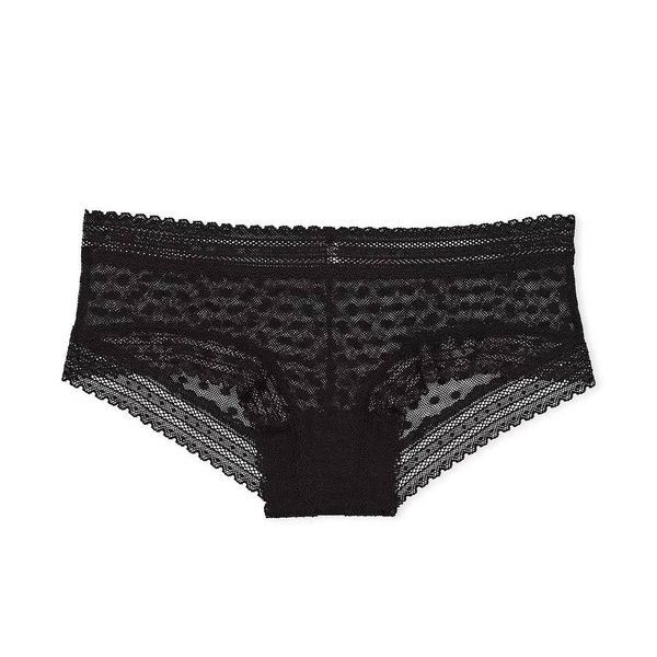 Трусики-чики женские кружевные PINK Victorias Secret Wink Cheeky Panty черные cqt-px4-hdr фото