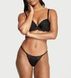 Трусики-стринги женские люксовые с кружевом Victoria's Secret Lace-Trim V-String Panty черные xag-ru9-x3j фото 3