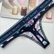 Трусики-стрінги жіночі бавовняні з лого Victoria's Secret Logo Cotton Thong Panty темно-сині wu9-t1k-ba0 фото 2