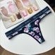 Трусики-стрінги жіночі бавовняні з лого Victoria's Secret Logo Cotton Thong Panty темно-сині wu9-t1k-ba0 фото 1