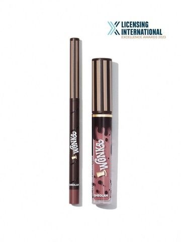 Набір для губ (блиск+олівець для губ) Sheglam Willy Wonka Cocoa Kiss Lip Duo 2.7мл+0.25г Cookies N' Milk i85-92c фото
