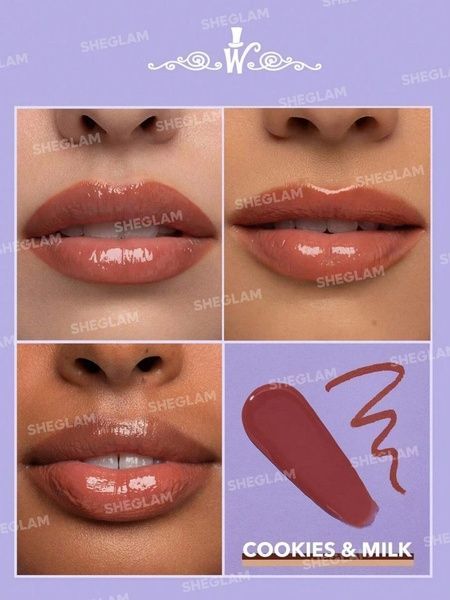 Набір для губ (блиск+олівець для губ) Sheglam Willy Wonka Cocoa Kiss Lip Duo 2.7мл+0.25г Cookies N' Milk i85-92c фото