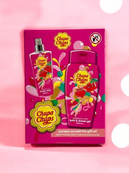 Набір косметики (гель для душу+спрей для тіла) Chupa Chups Strawberry Swirl (Полуниця) c46-9a6 фото