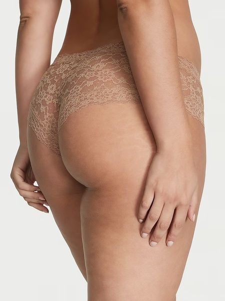 Трусики-чіки жіночі мереживні Victoria's Secret Victoria's Secret Lace-Up Cheeky Panty бежеві 6rk-qyy-gp6 фото