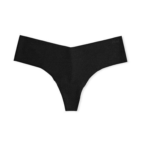 Трусики-стринги женские бесшовные PINK Victoria's Secret No-Show Thong Panty черные syr-0d2-6vv фото