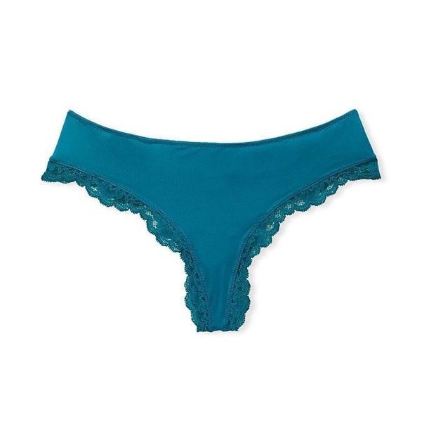 Трусики-стринги женские люксовые Victoria's Secret Smooth Cutout Back Thong Panty морская волна 769-nl5-mxi фото
