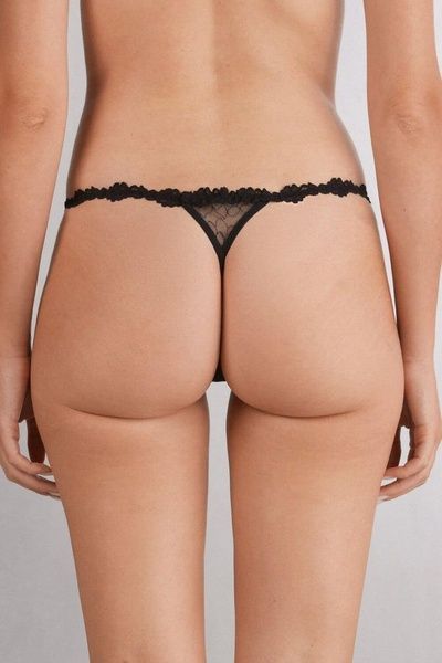 Трусики-стрінги жіночі Intimissimi In Full Bloom String Thong чорні SPD1319-2 фото