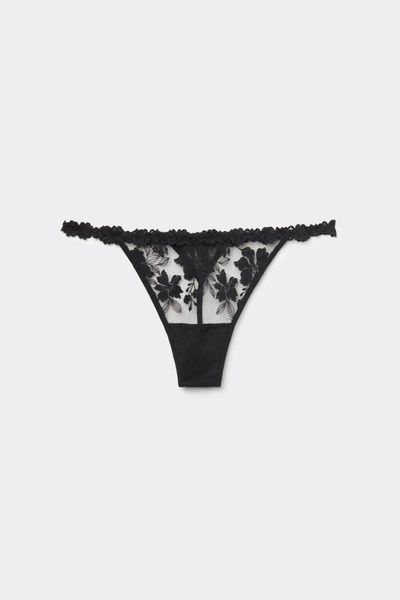 Трусики-стрінги жіночі Intimissimi In Full Bloom String Thong чорні SPD1319-2 фото