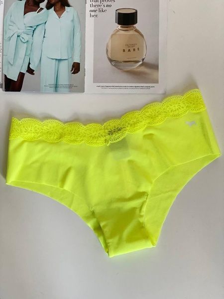 Трусики-чики женские бесшовные PINK Victoria's Secret желтый неон wdg-9ez-ji7 фото