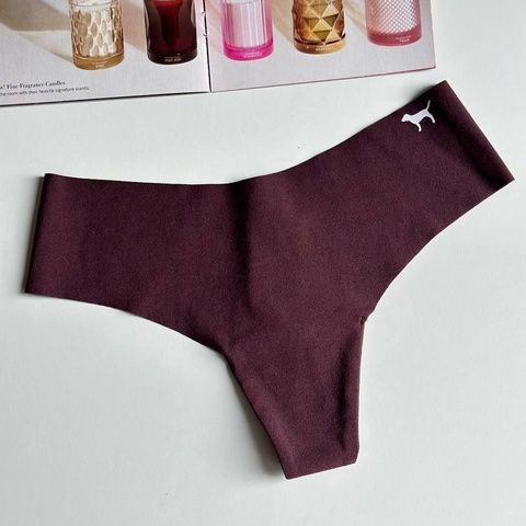 Трусики-стринги женские бесшовные PINK Victoria's Secret No-Show Thong Panty коричневые 8vr-xn4-zq7 фото