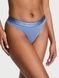 Трусики-стринги женские хлопковые с логотипом Victoria's Secret Logo Cotton Thong Panty синие eqh-lsv-cpf фото 1