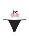 Трусики-стринги женскиеVictoria's Secret Satin Pom Pom V-String Panty черные wh7-780-p00 фото 1
