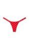 Трусики-стрінги бавовняні PINK Victoria's Secret Logo Cotton Shine Micro Thong Panty червоні 9sd-oah-o9m фото 3