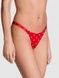 Трусики-стрінги бавовняні PINK Victoria's Secret Logo Cotton Shine Micro Thong Panty червоні 9sd-oah-o9m фото 1