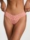 Трусики-стрінги жіночі мереживні Victoria's Secret Lace Strappy-Back Thong Panty персикові 9bc-3a0-qpo фото 2