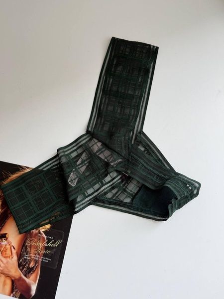 Трусики-стрінги жіночі Victoria's Secret Lace Thong Panty зелені  alu-u0y-pim фото