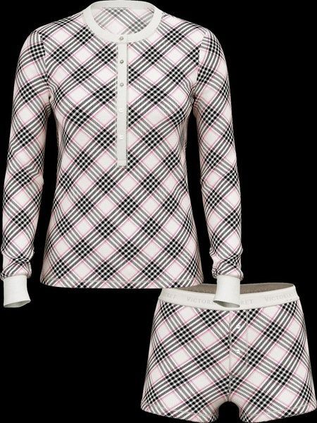 Термо-піжама біла з принтом (кофта+шорти) Victoria's Secret Thermal Short Pajama Set l91-zk8-4cp фото