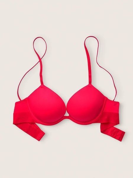 Бюстгальтер з подвійним пуш-ап PINK Victoria's Secret Wear Everywhere Super Push-Up Bra червоний ftn-x64-nie фото