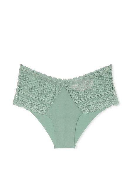 Трусики-чики женские бесшовные с кружевом Victoria's Secret No-Show Daisy Lace Cheeky Panty зеленые fgs-cwo-ei8 фото