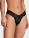 Трусики-стрінги жіночі мереживні Victoria's Secret Lace Thong Panty чорні 5up-nip-9x9 фото 1