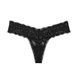 Трусики-стрінги жіночі мереживні Victoria's Secret Lace Thong Panty чорні 5up-nip-9x9 фото 2