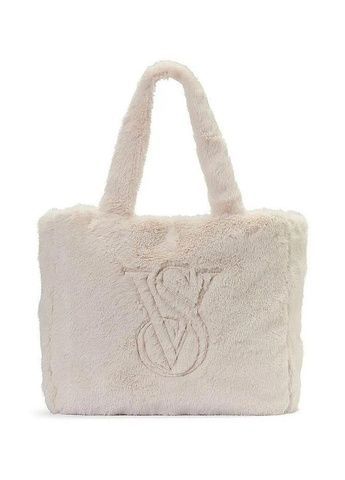 Сумка бежевая Victoria's Secret Faux-Fur Tote 768-6ic фото