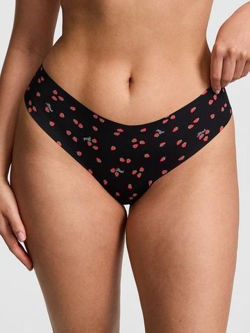 Трусики-чики женские бесшовные PINK Victoria's Secret No-Show Cheeky Panty черные  sw5-7cr-9r0 фото