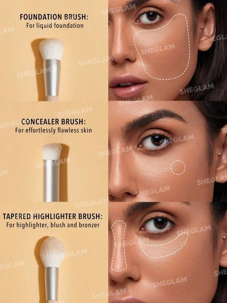 Набор кистей для макияжа Sheglam Glam 101 Face Essentials Brush Set With Bag c46-757 фото