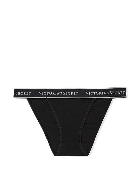 Трусики-бикини женские Victoria's Secret Cotton Tanga Panty черные xh4-dg8-f22 фото