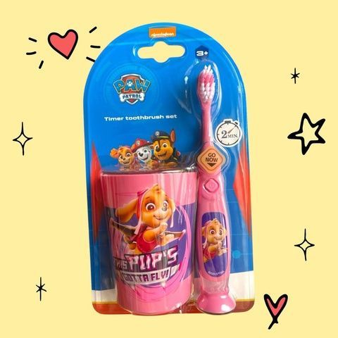 Набор для детей (стаканчик+щетка с таймером) Timer Toothbrush Set Paw Patrol РОЗОВЫЙ 0ia-67b фото
