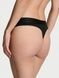Трусики-стрінги жіночі еластичні з логотипом Victoria's Secret Logo Micro Shine Thong Panty чорні xdu-6kl-881 фото 2