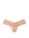 Трусики-стринги женские кружевные Victoria's Secret Lace Thong Panty бежевые 0000031.6 фото 1