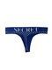 Трусики-стринги женские хлопковые с логотипом Victoria's Secret Exploded Logo Cotton Thong синие  3j1-3vh-8yb фото 2