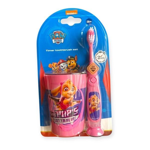 Набор для детей (стаканчик+щетка с таймером) Timer Toothbrush Set Paw Patrol РОЗОВЫЙ 0ia-67b фото