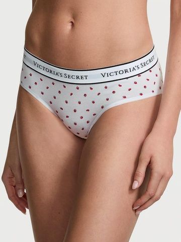 Трусики-хипстер женские Victoria's Secret Logo Cotton Hiphugger Panty белые u7d-qlt-mbu фото