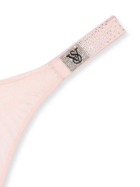 Трусики-стрінги люксові зі стразами Victoria's Secret Scattered Shine Strap Smooth Thong Panty пудрові mtz-l6y-tnj фото
