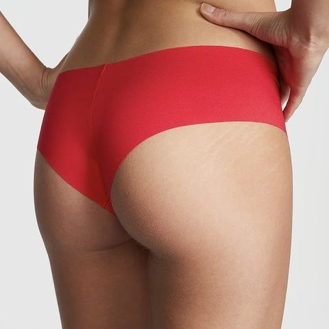 Трусики-чики женские бесшовные PINK Victoria's Secret No-Show Cheeky Panty красные S l5t-0uh-8qz фото