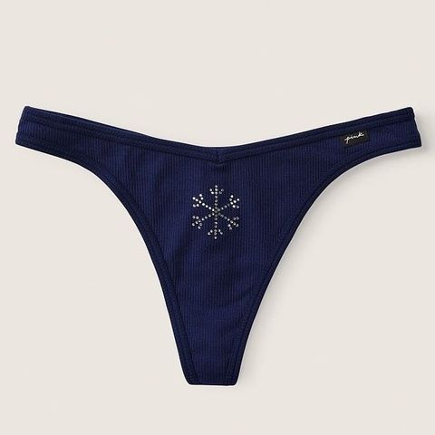 Трусики-стринги женские PINK Victoria's Secret синие 8n3-rdc-gp40 фото
