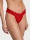 Трусики-стринги женские кружевные Victoria's Secret Lace Thong Panty красные scr-j66-gq0 фото 1