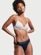 Трусики-стринги женские хлопковые Victoria's Secret Logo Cotton Thong Panty синие 7t1-kc8-0ed фото 1